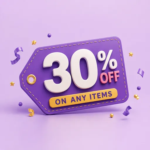 30% off on any item
